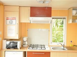 kitchen of mobil-home super astria 1 room 2 people camping *** de la motte in quend, picardie somme