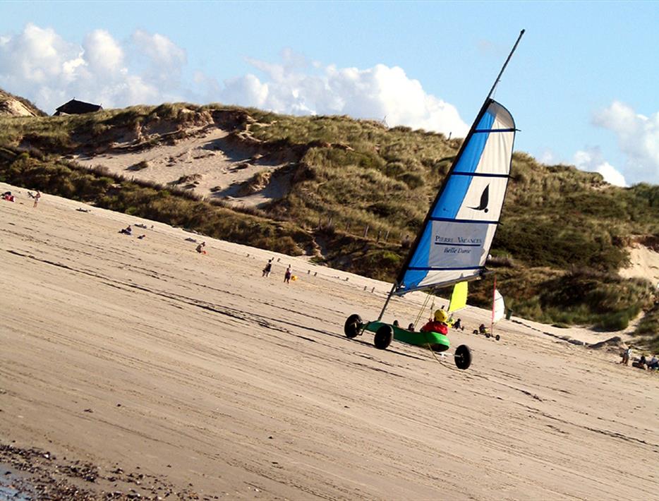 sand yachting on beaches picardes near camping *** de la motte in quend in the somme