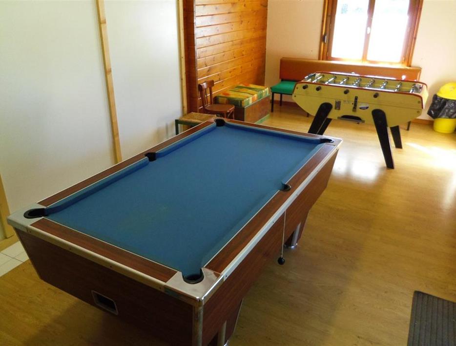 game room with billiards